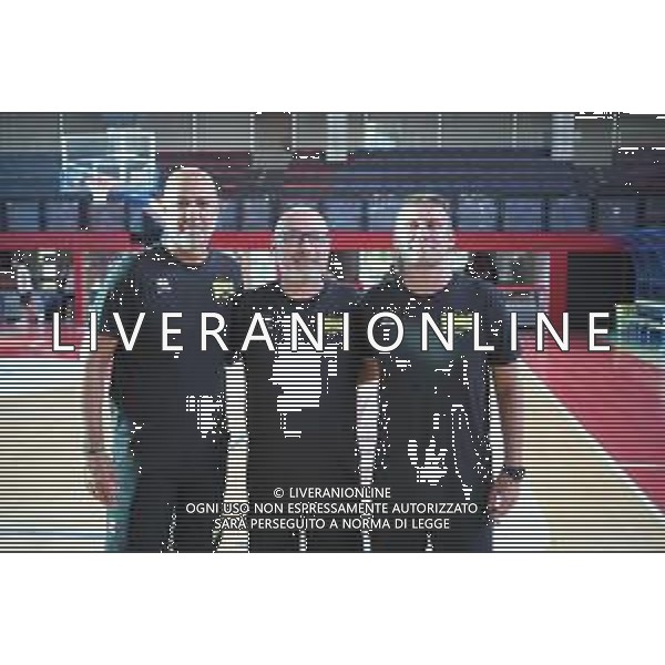 IMOLA 16 08 2024 VIRTUS IMOLA BASKET SERIE B1 PRIMO ALLENAMENTO NELLA FOTO DA SINISTRA SECONDO ALLENATORE AKI ZARIFI,PRIMO ALLENATORE GIAN LUIGI GALETTI E TERZO ALLENATORE ANDREA ZOTTI ©SANNA/AGENZIA ALDO LIVERANI SAS