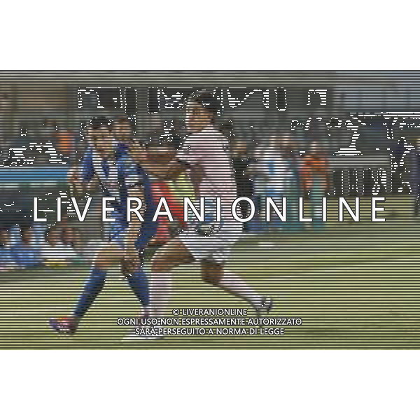 Dimitri Bisoli of Brescia Calcio FC battle for the ball with Filippo Ranocchia of Palermo FC during Brescia Calcio FC vs Palermo FC, 1° Serie BKT 2024-25 game at Mario Rigamonti stadium in Brescia, Italy, on August 16, 2024. (Photo by Davide Casentini)/AGENZIA ALDO LIVERANI SAS