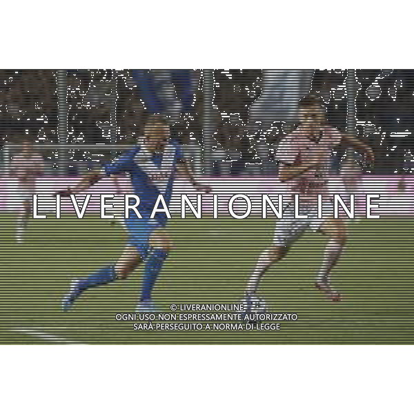 Lorenzo Dickmann of Brescia Calcio FC competes for the ball with Kristoffer Lund of Palermo FC during Brescia Calcio FC vs Palermo FC, 1° Serie BKT 2024-25 game at Mario Rigamonti stadium in Brescia, Italy, on August 16, 2024. (Photo by Davide Casentini)/AGENZIA ALDO LIVERANI SAS