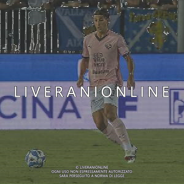 Filippo Ranocchia of Palermo FC play the ball during Brescia Calcio FC vs Palermo FC, 1° Serie BKT 2024-25 game at Mario Rigamonti stadium in Brescia, Italy, on August 16, 2024. (Photo by Davide Casentini)/AGENZIA ALDO LIVERANI SAS