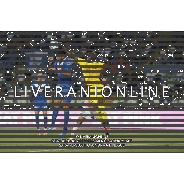 Alfred Gomis of Palermo FC makes a save during Brescia Calcio FC vs Palermo FC, 1° Serie BKT 2024-25 game at Mario Rigamonti stadium in Brescia, Italy, on August 16, 2024. (Photo by Davide Casentini)