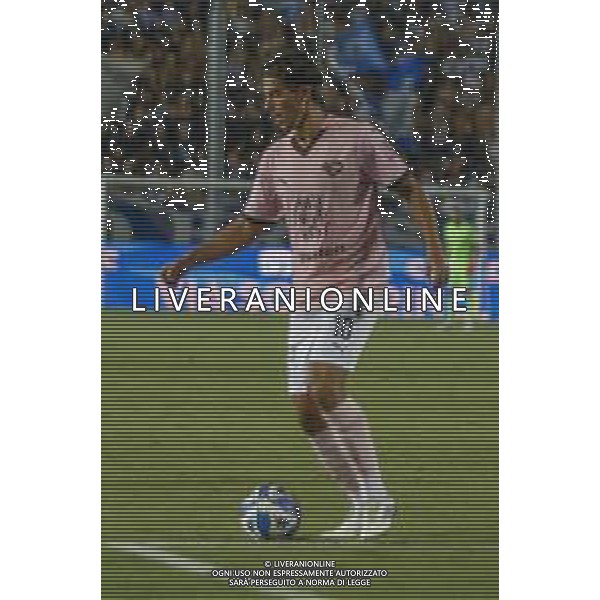 Filippo Ranocchia of Palermo FC play the ball during Brescia Calcio FC vs Palermo FC, 1° Serie BKT 2024-25 game at Mario Rigamonti stadium in Brescia, Italy, on August 16, 2024. (Photo by Davide Casentini)