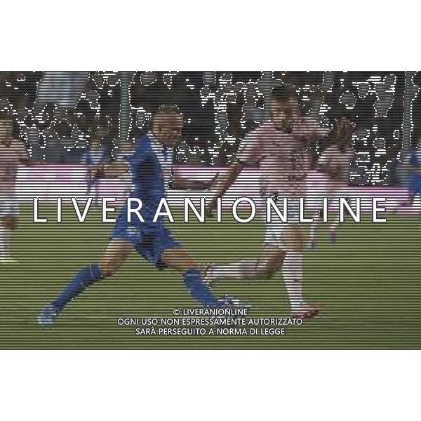 Lorenzo Dickmann of Brescia Calcio FC competes for the ball with Kristoffer Lund of Palermo FC during Brescia Calcio FC vs Palermo FC, 1° Serie BKT 2024-25 game at Mario Rigamonti stadium in Brescia, Italy, on August 16, 2024. (Photo by Davide Casentini)