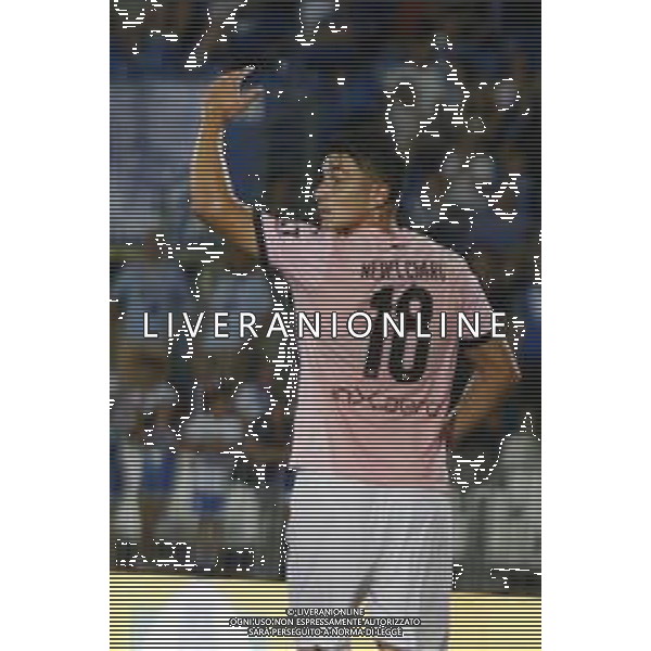 Ionut Nedelcearu of Palermo FC gestures during Brescia Calcio FC vs Palermo FC, 1° Serie BKT 2024-25 game at Mario Rigamonti stadium in Brescia, Italy, on August 16, 2024. (Photo by Davide Casentini)