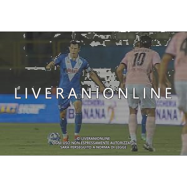 Dimitri Bisoli of Brescia Calcio FC play the ball during Brescia Calcio FC vs Palermo FC, 1° Serie BKT 2024-25 game at Mario Rigamonti stadium in Brescia, Italy, on August 16, 2024. (Photo by Davide Casentini)