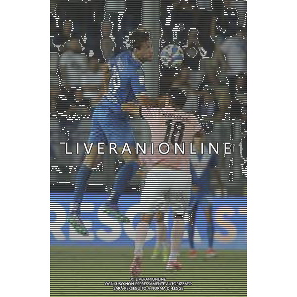Gennaro Borrelli of Brescia Calcio FC battle for the ball with Ionut Nedelcearu of Palermo FC during Brescia Calcio FC vs Palermo FC, 1° Serie BKT 2024-25 game at Mario Rigamonti stadium in Brescia, Italy, on August 16, 2024. (Photo by Davide Casentini)