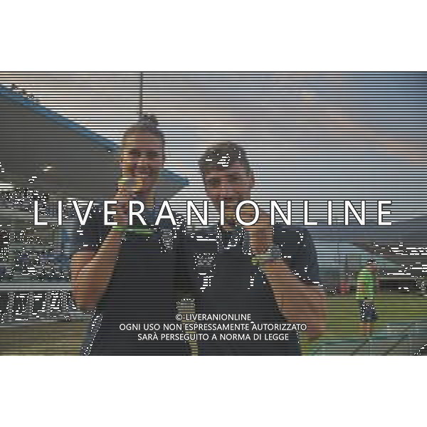 Anna Danesi (volley) and Giovanni De Gennaro (kayak) gold medal in Olimpic Games in Paris 2024 during Brescia Calcio FC vs Palermo FC, 1° Serie BKT 2024-25 game at Mario Rigamonti stadium in Brescia, Italy, on August 16, 2024. (Photo by Davide Casentini)