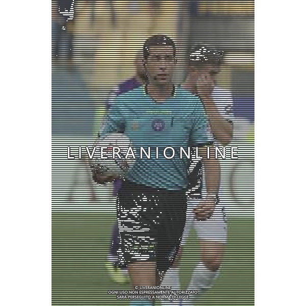 the Referee Giovanni Ayroldi during Parma FC vs ACF Fiorentina, 1° Serie A Enilive 2024-25 game at Ennio Tardini Stadium in Parma (PR), Italy, on August 17, 2024. (Photo by Davide Casentini)/AGENZIA ALDO LIVERANI SAS
