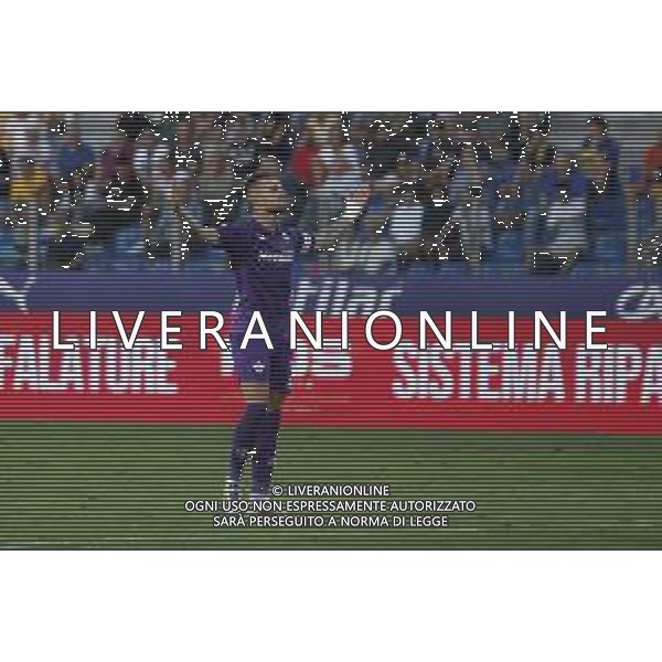 Cristiano Biraghi of ACF Fiorentina celebrates after scoring during Parma FC vs ACF Fiorentina, 1° Serie A Enilive 2024-25 game at Ennio Tardini Stadium in Parma (PR), Italy, on August 17, 2024. (Photo by Davide Casentini)/AGENZIA ALDO LIVERANI SAS