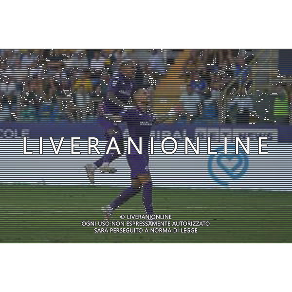 Cristiano Biraghi of ACF Fiorentina celebrates after scoring during Parma FC vs ACF Fiorentina, 1° Serie A Enilive 2024-25 game at Ennio Tardini Stadium in Parma (PR), Italy, on August 17, 2024. (Photo by Davide Casentini)/AGENZIA ALDO LIVERANI SAS