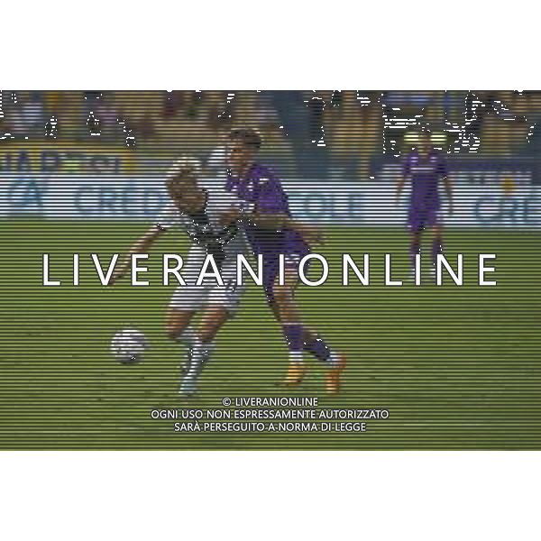Pontus Almovist of Parma AC battle for the ball with Alessandro Bianco of ACF Fiorentina during Parma FC vs ACF Fiorentina, 1° Serie A Enilive 2024-25 game at Ennio Tardini Stadium in Parma (PR), Italy, on August 17, 2024. (Photo by Davide Casentini)/AGENZIA ALDO LIVERANI SAS