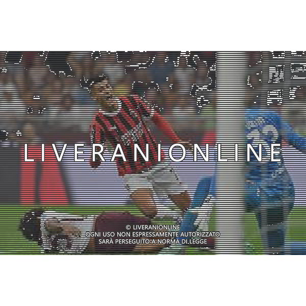 Milano 17.08.2024 Stadio Giuseppe Meazza @Manuela Viganti /Ag. Aldo Liverani sas Milan vs Torino Campionato Calcio Serie A Enilive 2024/2025 1a giornata Nella foto: saul coco interviene sul pallone con alvaro morata ©Viganti/ AGENZIA ALDO LIVERANI SAS
