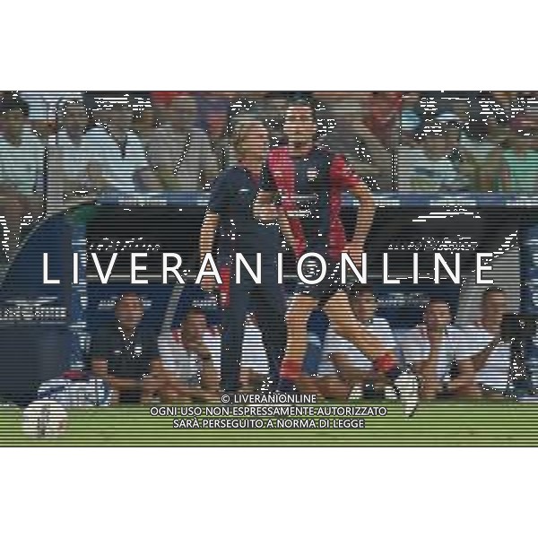 18-8-2024. Cagliari calcio-A.S. Roma. 1° Giornata Campionato Italiano Serie A 2024/2025, stadio Unipol Domus Cagliari. Foto Salvatore Moi/Agenzia Aldo Liverani s.as. Nella foto:Tommaso Augello Cagliari ©Salvatore Moi/AGENZIA ALDO LIVERANI SAS
