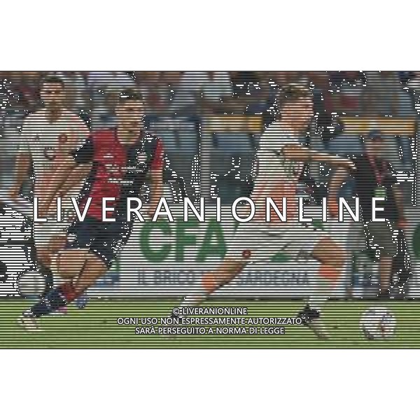 18-8-2024. Cagliari calcio-A.S. Roma. 1° Giornata Campionato Italiano Serie A 2024/2025, stadio Unipol Domus Cagliari. Foto Salvatore Moi/Agenzia Aldo Liverani s.as. Nella foto:Roberto Piccoli Cagliari, Tommaso Baldanzi Roma ©Salvatore Moi/AGENZIA ALDO LIVERANI SAS