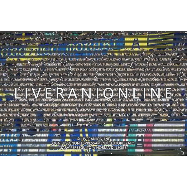 Hellas Verona fans during Hellas Verona FC vs SSC Napoli, 1° Serie A EniLive 2024-25 game at Marcantonio Bentegodi Stadium in Verona (VR), Italy, on August 18, 2024. (Photo by Davide Casentini)/AGENZIA ALDO LIVERANI SAS