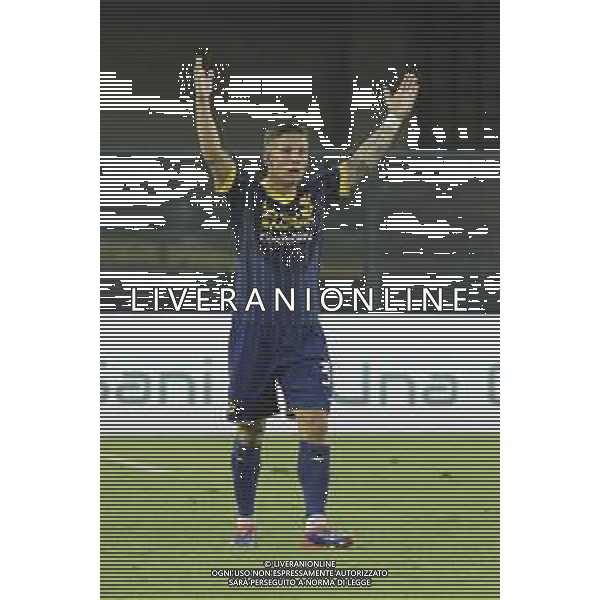 Tomas Suslov of Hellas Verona FC gestures during Hellas Verona FC vs SSC Napoli, 1° Serie A EniLive 2024-25 game at Marcantonio Bentegodi Stadium in Verona (VR), Italy, on August 18, 2024. (Photo by Davide Casentini)/AGENZIA ALDO LIVERANI SAS