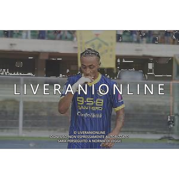 Dailon Livramento of Hellas Verona FC FC celebrates after scoring during Hellas Verona FC vs SSC Napoli, 1° Serie A EniLive 2024-25 game at Marcantonio Bentegodi Stadium in Verona (VR), Italy, on August 18, 2024. (Photo by Davide Casentini)/AGENZIA ALDO LIVERANI SAS