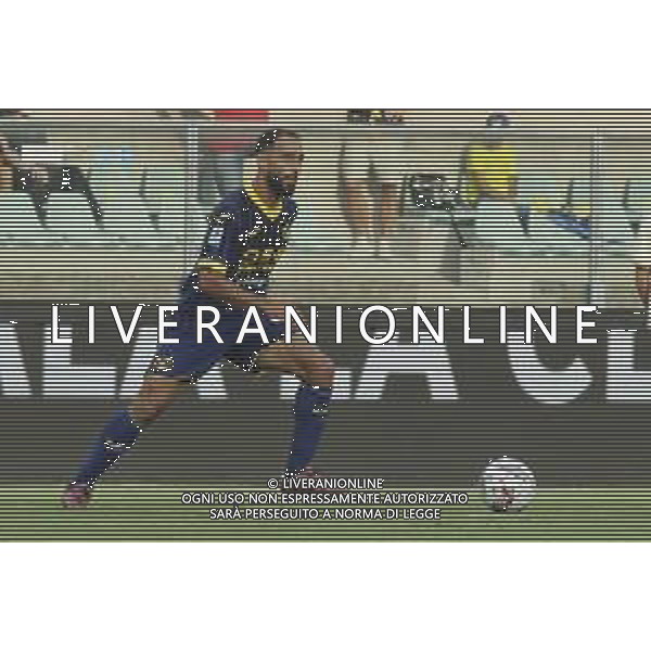 Grigoris Kastanos of Hellas Verona FC play the ball during Hellas Verona FC vs SSC Napoli, 1° Serie A EniLive 2024-25 game at Marcantonio Bentegodi Stadium in Verona (VR), Italy, on August 18, 2024. (Photo by Davide Casentini)/AGENZIA ALDO LIVERANI SAS