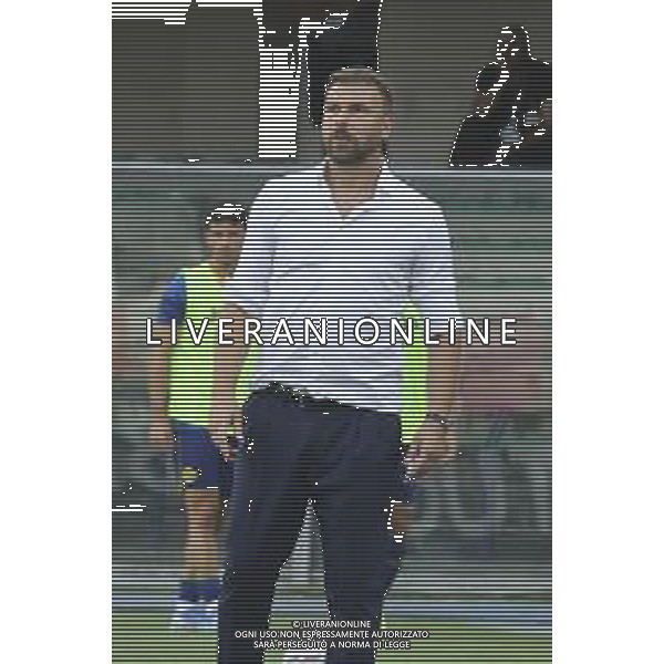 Paolo Zanetti Head Coach of Hellas Verona FC during Hellas Verona FC vs SSC Napoli, 1° Serie A EniLive 2024-25 game at Marcantonio Bentegodi Stadium in Verona (VR), Italy, on August 18, 2024. (Photo by Davide Casentini)/AGENZIA ALDO LIVERANI SAS