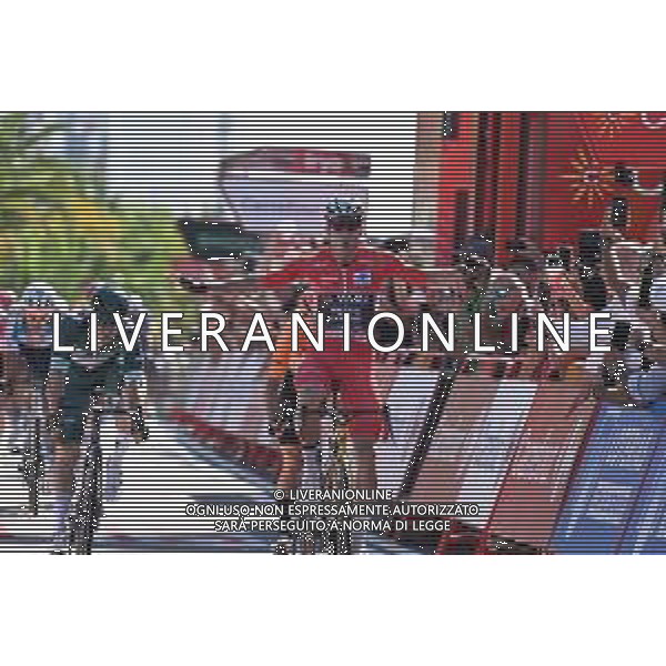 19-08-2024 Vuelta A Espana; Tappa 03 Lousa - Castelo Branco; 2024, Visma - Lease A Bike; 2024, Alpecin - Deceuninck; Van Aert, Wout; Groves, Kaden; Castelo Branco; ©SIROTTI/AGENZIA ALDO LIVERANI SAS