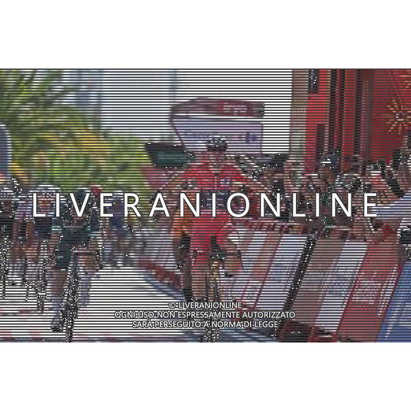 19-08-2024 Vuelta A Espana; Tappa 03 Lousa - Castelo Branco; 2024, Visma - Lease A Bike; 2024, Alpecin - Deceuninck; Van Aert, Wout; Groves, Kaden; Castelo Branco; ©SIROTTI/AGENZIA ALDO LIVERANI SAS