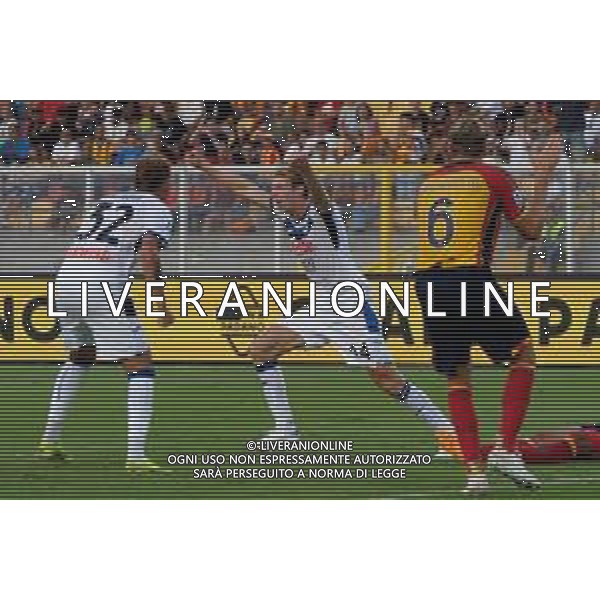 TVEM August 19, 2024 Lecce, Italy - US Lecce vs Atalanta - Italian soccer serie A 2024/25 - Via Del Mare Stadium. In the pic by Emmanuele Mastrodonato/agenzia Aldo Liverani sas: Marco Brescianini of Atalanta celebrates after scoring a goal ©TVEM/AGENZIA ALDO LIVERANI SAS