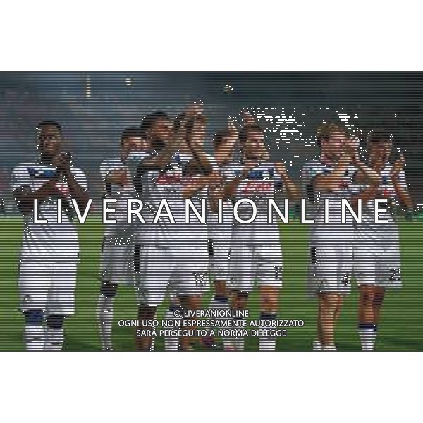 TVEM August 19, 2024 Lecce, Italy - US Lecce vs Atalanta - Italian soccer serie A 2024/25 - Via Del Mare Stadium. In the pic by Emmanuele Mastrodonato/agenzia Aldo Liverani sas: players of Atalanta celebrates the victory