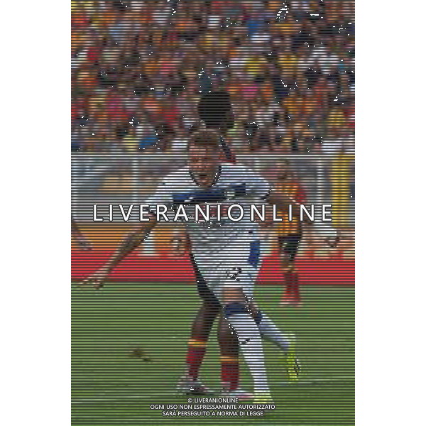 TVEM August 19, 2024 Lecce, Italy - US Lecce vs Atalanta - Italian soccer serie A 2024/25 - Via Del Mare Stadium. In the pic by Emmanuele Mastrodonato/agenzia Aldo Liverani sas: Mateo Retegui of Atalanta celebrates after scoring a goal