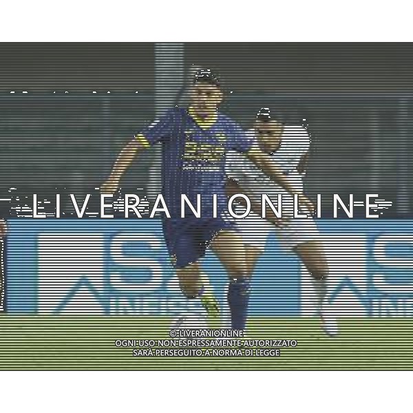 Abdou Harroui of Hellas Verona FC play the ball during Hellas Verona FC vs SSC Napoli, 1° Serie A EniLive 2024-25 game at Marcantonio Bentegodi Stadium in Verona (VR), Italy, on August 18, 2024. (Photo by Davide Casentini)/AGENZIA ALDO LIVERANI SAS
