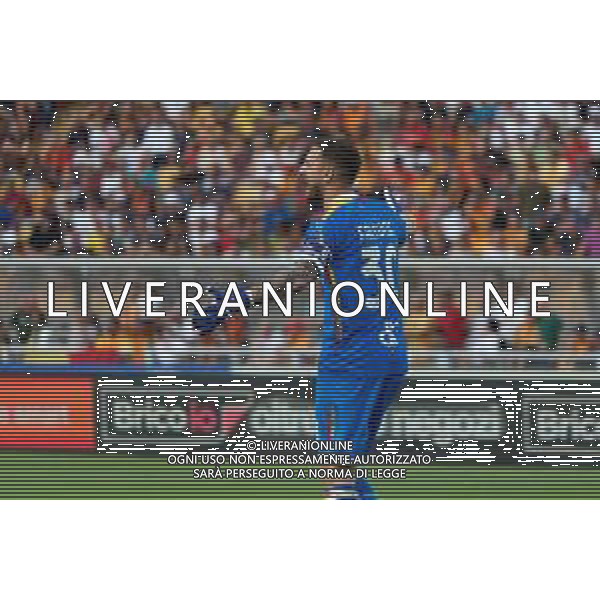 TVEM August 19, 2024 Lecce, Italy - US Lecce vs Atalanta - Italian soccer serie A 2024/25 - Via Del Mare Stadium. In the pic by Emmanuele Mastrodonato /AGENZIA ALDO LIVERANI SAS: Wladimiro Falcone of US Lecce /AGENZIA ALDO LIVERANI SAS