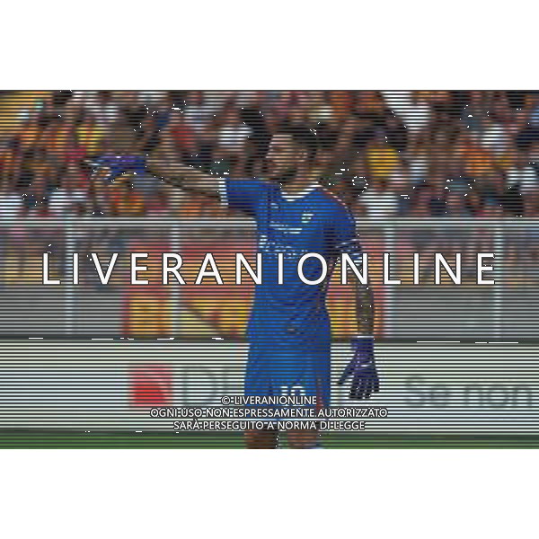 TVEM August 19, 2024 Lecce, Italy - US Lecce vs Atalanta - Italian soccer serie A 2024/25 - Via Del Mare Stadium. In the pic by Emmanuele Mastrodonato /AGENZIA ALDO LIVERANI SAS: Wladimiro Falcone of US Lecce /AGENZIA ALDO LIVERANI SAS