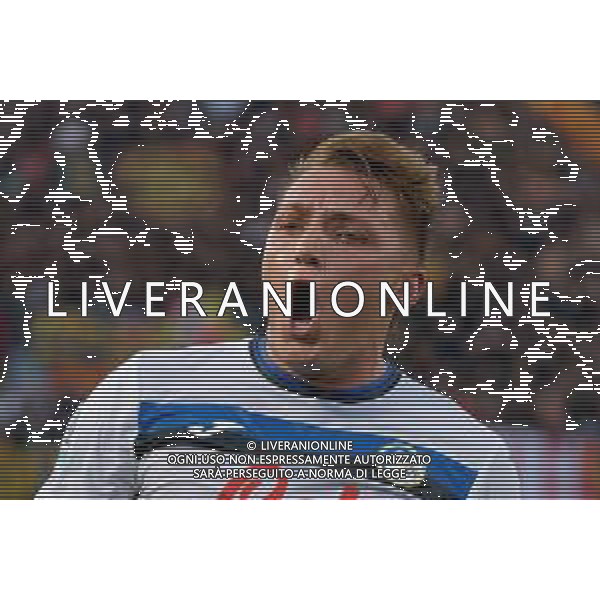 TVEM August 19, 2024 Lecce, Italy - US Lecce vs Atalanta - Italian soccer serie A 2024/25 - Via Del Mare Stadium. In the pic by Emmanuele Mastrodonato /AGENZIA ALDO LIVERANI SAS: Mateo Retegui of Atalanta celebrates after scoring a goal /AGENZIA ALDO LIVERANI SAS