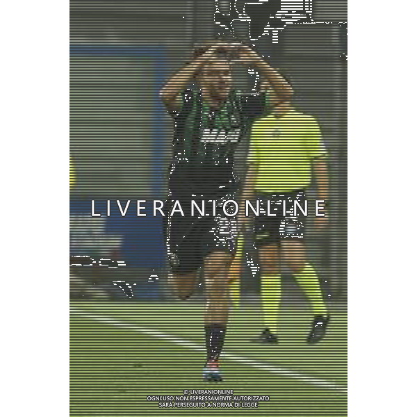 Janis Antiste of US Sassuolo celebrates after scoring during US Sassuolo Calcio vs Cesena FC, 2° Serie B BKT 2024-25 game at Mapei stadium - Città del Tricolore in Reggio Emilia (RE), Italy, on August 24, 2024. (Photo by Davide Casentini)/AGENZIA ALDO LIVERANI SAS