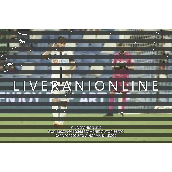 Simone Bastoni of Cesena FC expresses disappointment afther Janis Antiste of US Sassuolo gol during US Sassuolo Calcio vs Cesena FC, 2° Serie B BKT 2024-25 game at Mapei stadium - Città del Tricolore in Reggio Emilia (RE), Italy, on August 24, 2024. (Photo by Davide Casentini)/AGENZIA ALDO LIVERANI SAS