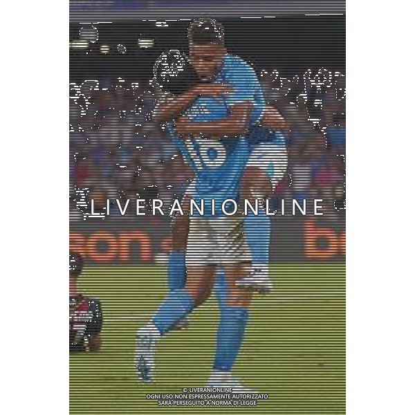 NAPOLI - BOLOGNA 2a giornata Campionato Calcio Serie A Enilive 25.08.2024 Nella Foto: esultanza Giovanni Simeone, David Neres Foto Mosca, Ag Liverani /AGENZIA ALDO LIVERANI SAS