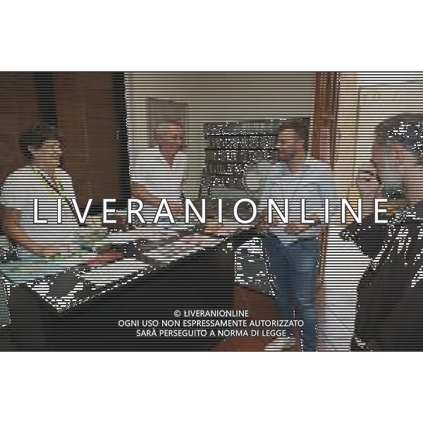 IMOLA 26 08 2024 VISITA DEL SINDACO MARCO PANIERI AL MERCATINO DEI FRATI CAPPUCCINI NELLA FOTO FRATE MATTEO GHISINI E SINDACO MARCO PANIERI FOTO GIANNI SANNA-AG ALDO LIVERANI SAS
