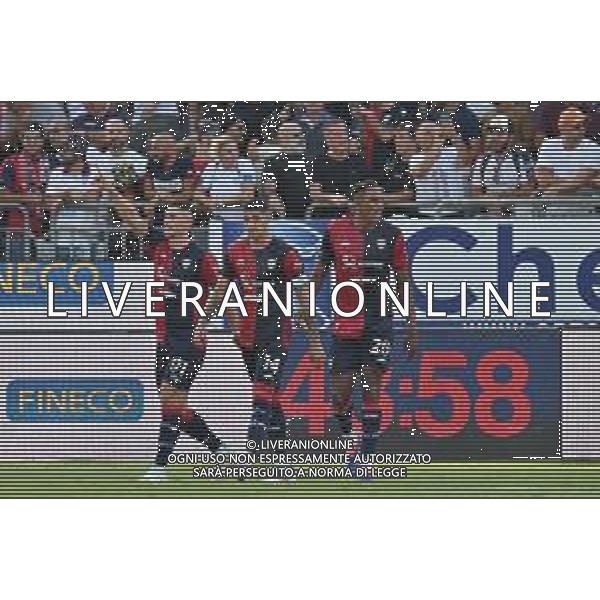 26-8-2024. Cagliari calcio-Como calcio 2° Giornata Campionato Italiano Serie A 2024/2025, stadio Unipol Domus Cagliari. Foto Salvatore Moi/Agenzia Aldo Liverani s.as. Nella foto: Gol ed esultanza del Cagliari contro Como in casa allo stadio Unipol Domus. Segna:Roberto Piccoli Cagliari ©MOI SALVATORE / AGENZIA ALDO LIVERANI SAS