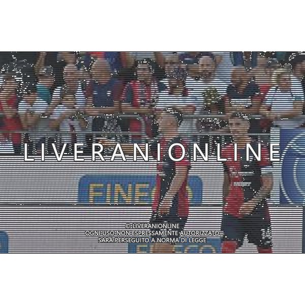 26-8-2024. Cagliari calcio-Como calcio 2° Giornata Campionato Italiano Serie A 2024/2025, stadio Unipol Domus Cagliari. Foto Salvatore Moi/Agenzia Aldo Liverani s.as. Nella foto: Gol ed esultanza del Cagliari contro Como in casa allo stadio Unipol Domus. Segna:Roberto Piccoli Cagliari ©MOI SALVATORE / AGENZIA ALDO LIVERANI SAS