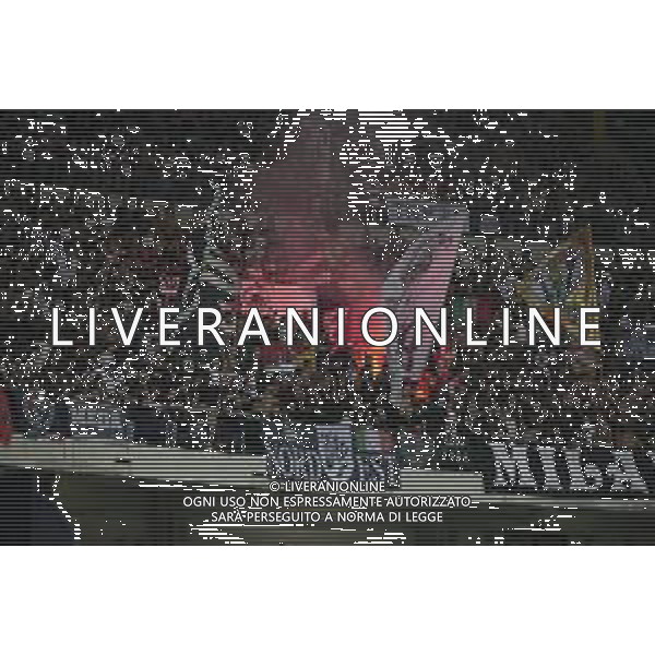 Juventus fans show their support during Hellas Verona FC vs Juventus FC, 2° Serie A Enilive 2024-25 game at Marcantonio Bentegodi Stadium in Verona (VR), Italy, on August 26, 2024. (Photo by Davide Casentini)/ AGENZIA ALDO LIVERANI SAS