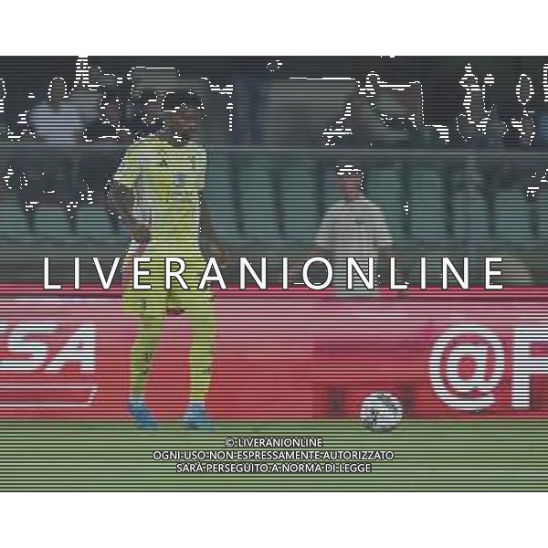 Juan Cabal of Juventus FC play the ball during Hellas Verona FC vs Juventus FC, 2° Serie A Enilive 2024-25 game at Marcantonio Bentegodi Stadium in Verona (VR), Italy, on August 26, 2024. (Photo by Davide Casentini)/ AGENZIA ALDO LIVERANI SAS