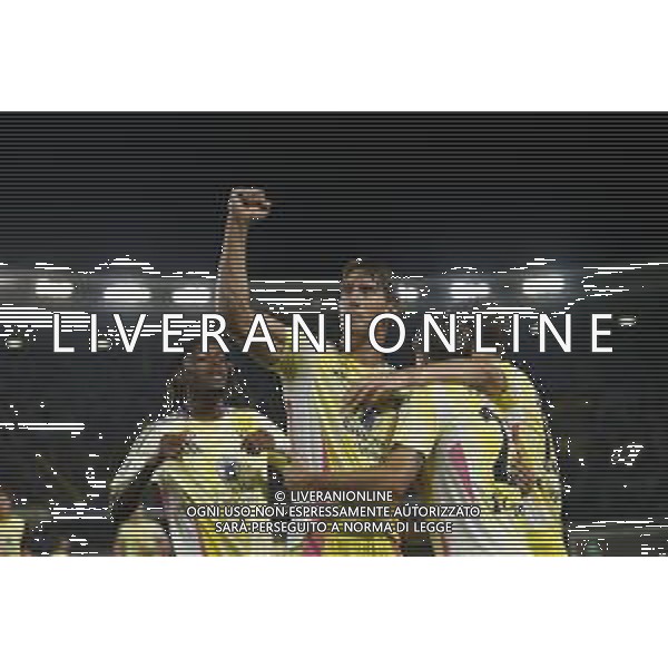Dusan Vlahovic of Juventus FC celebrates after scoring during Hellas Verona FC vs Juventus FC, 2° Serie A Enilive 2024-25 game at Marcantonio Bentegodi Stadium in Verona (VR), Italy, on August 26, 2024. (Photo by Davide Casentini)/ AGENZIA ALDO LIVERANI SAS
