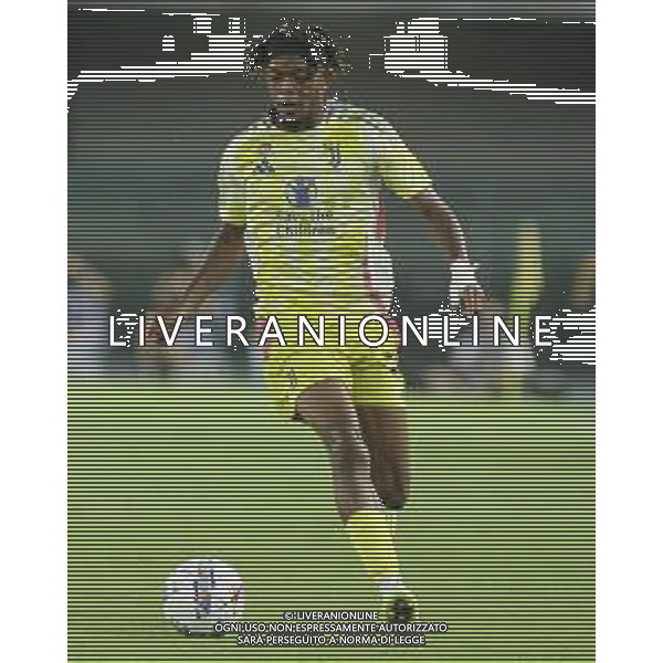 Samuel Mbangula of Juventus FC play the ball during Hellas Verona FC vs Juventus FC, 2° Serie A Enilive 2024-25 game at Marcantonio Bentegodi Stadium in Verona (VR), Italy, on August 26, 2024. (Photo by Davide Casentini)/ AGENZIA ALDO LIVERANI SAS