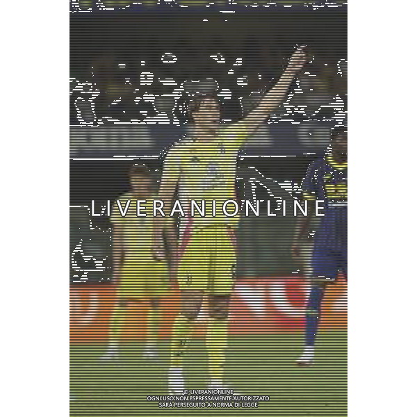 Dusan Vlahovic of Juventus FC gestures during Hellas Verona FC vs Juventus FC, 2° Serie A Enilive 2024-25 game at Marcantonio Bentegodi Stadium in Verona (VR), Italy, on August 26, 2024. (Photo by Davide Casentini)/ AGENZIA ALDO LIVERANI SAS