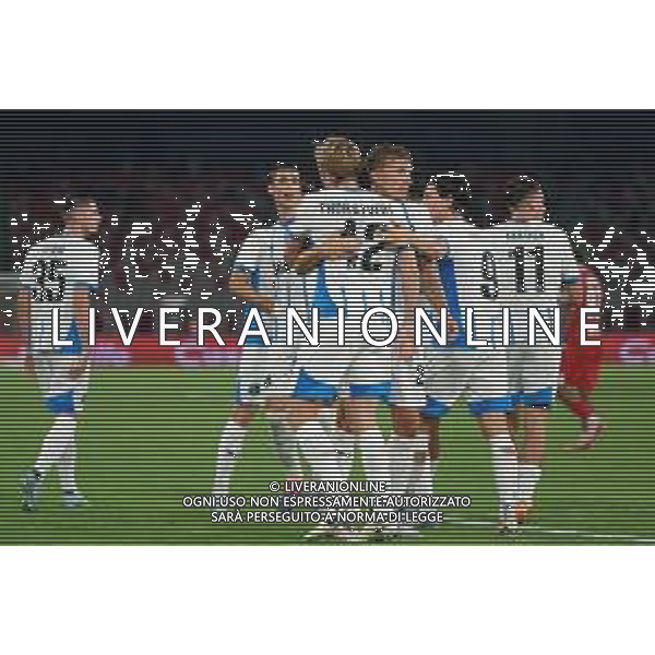 TVEM August 27, 2024 Bari, Italy - SSC Bari vs US Sassuolo - Italian soccer serie B 2024/25 - San Nicola Stadium. In the pic by Emmanuele Mastrodonato/agenzia Aldo Liverani sas: Kristian Thorstvedt of US Sassuolo celebrates after scoring a goal with teammates ©Emmanuele Mastrodonato/AGENZIA ALDO LIVERANI SAS