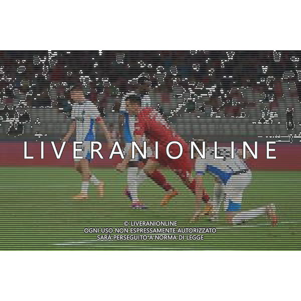 TVEM August 27, 2024 Bari, Italy - SSC Bari vs US Sassuolo - Italian soccer serie B 2024/25 - San Nicola Stadium. In the pic: Kevin Lasagna of SSC Bari celebrates after scoring a goal foto mastrodonato emanuele-ag aldo liverani sas