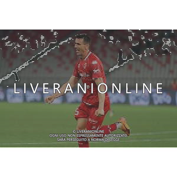 TVEM August 27, 2024 Bari, Italy - SSC Bari vs US Sassuolo - Italian soccer serie B 2024/25 - San Nicola Stadium. In the pic: Kevin Lasagna of SSC Bari celebrates after scoring a goal foto mastrodonato emanuele-ag aldo liverani sas