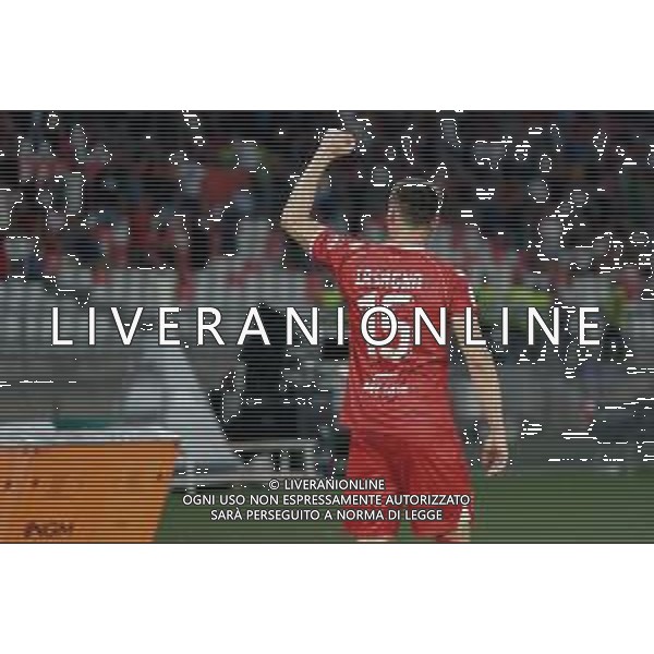 TVEM August 27, 2024 Bari, Italy - SSC Bari vs US Sassuolo - Italian soccer serie B 2024/25 - San Nicola Stadium. In the pic: Kevin Lasagna of SSC Bari celebrates after scoring a goal foto mastrodonato emanuele-ag aldo liverani sas