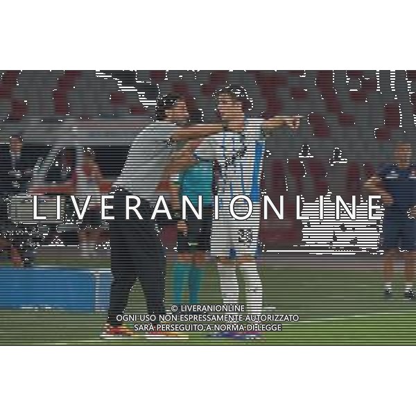 TVEM August 27, 2024 Bari, Italy - SSC Bari vs US Sassuolo - Italian soccer serie B 2024/25 - San Nicola Stadium. In the pic: coach Moreno Longo of SSC Bari ans Cas Odenthal of US Sassuolo foto mastrodonato emanuele-ag aldo liverani sas