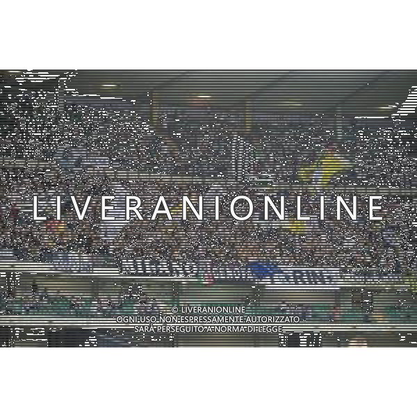Juventus fans show their support during Hellas Verona FC vs Juventus FC, 2° Serie A Enilive 2024-25 game at Marcantonio Bentegodi Stadium in Verona (VR), Italy, on August 26, 2024. (Photo by Davide Casentini)/AGENZIA ALDO LIVERANI SAS