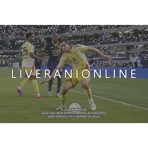 Kenan Yildiz of Juventus FC play the ball during Hellas Verona FC vs Juventus FC, 2° Serie A Enilive 2024-25 game at Marcantonio Bentegodi Stadium in Verona (VR), Italy, on August 26, 2024. (Photo by Davide Casentini)/AGENZIA ALDO LIVERANI SAS